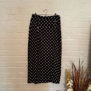Nasty Gal Star Print Midi Skirt Black and White